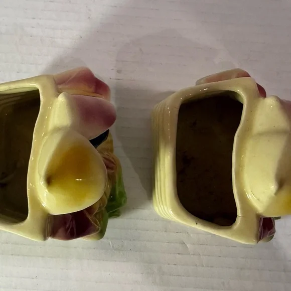 Vintage Shawnee Pottery Asian Couple Planter Set Pair USA 1949 - Picture 6 of 8